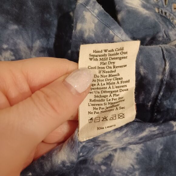 LoveShackFancy Antonella Midi Eyelet Dress in Midnight Navy Blue Hand Dye Size 8 - Picture 15 of 16